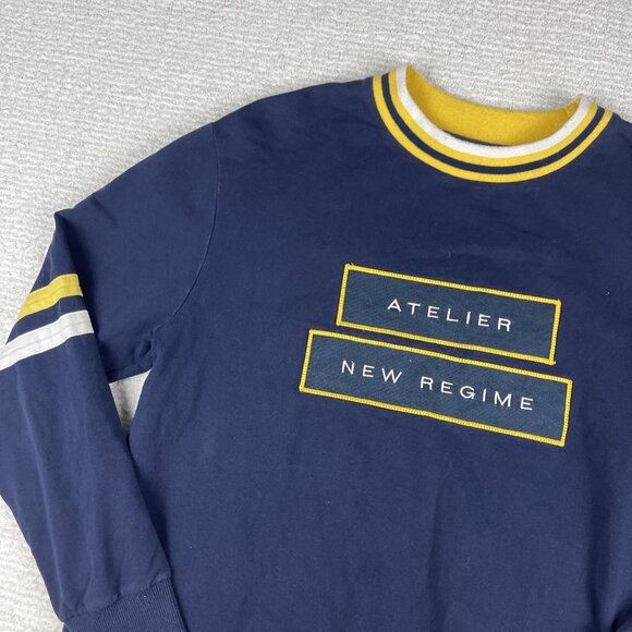 Men's Atelier New Regime ANR Long Sleeve M Yellow/Navy Blue Embroidery - Picture 3 of 15